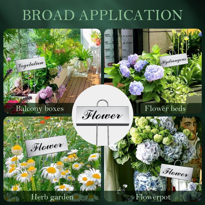 cureder 30 Pack Metal Plant Labels for Outdoor Garden Waterproof Plant Markers, Labels Garden Markers for Seedlings Herbs Vegetable Greenhouse Gifts, with Pen - Image 3